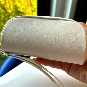 OAKLEY Logo Sunglasses Case Glasses Wristlet Strap Cream Color